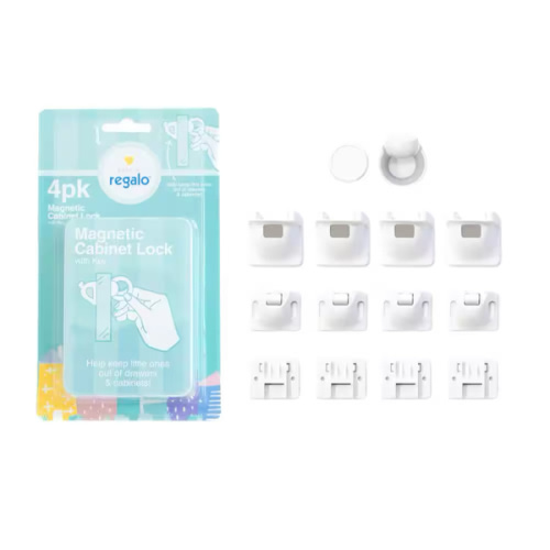 Regalo Home Safety | 4-Pack Magnetic Cabinet and Drawer Lock