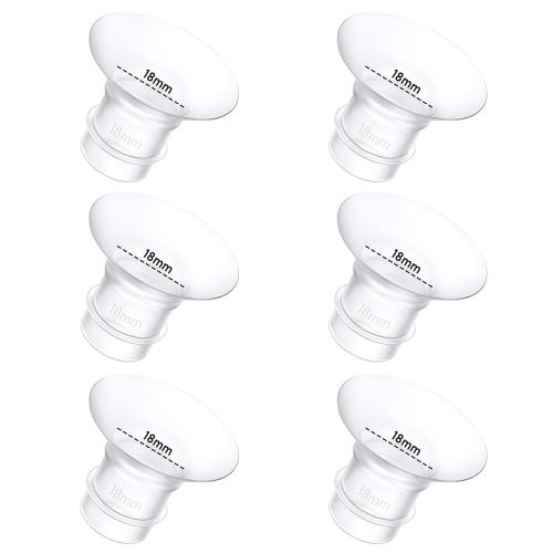 6Pcs Breast Pump Flange Insert 18mm Compatible with Momcozy/Spectra/Medela/eufy/Elvie/Lansinoh/Paruu P10 Breast Pump, Fit for Momcozy M5/M9/M6/V2 Pro/V2 pro/S12 Pro/eufy E10 S1 S1 Pro, 24mm Flange