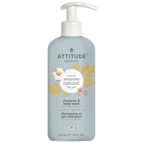 Amazon.com: ATTITUDE 2-in-1 Shampoo and Body Wash for Baby, EWG Verified, Hypoallergenic Plant- and Mineral-Based Ingredients, Vegan and Cruelty-Free Products for Sensitive Skin, Unscented, 16 Fl Oz : Baby