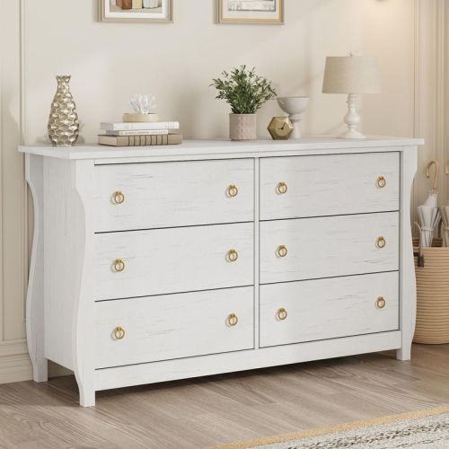 Garvee White 6 Drawer Dresser - White