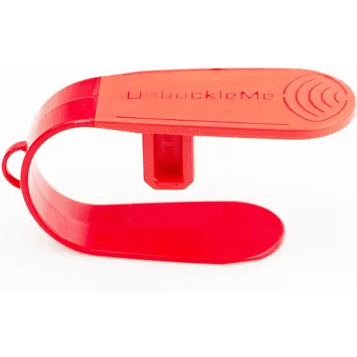 UnbuckleMe Car Seat Buckle Release Tool (As Seen on Shark Tank) - Easy Opener Aid for Arthritis, Long Nails, Older Kids - Button Pusher for Infant, Toddler, Convertible 5 pt Harness car Seats (Red)