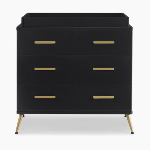 Delta Children Sloane 4 Drawer Dresser with Changing Top - Black Ebony/Bronze