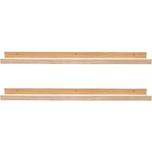 AZSKY Floating Shelves Wall Mounted Set of 2 Natural Wood Picture Shelves Wall Shelves for Bedroom Bathroom Living Room Kitchen Laundry Room Storage & Decoration 24 Inch