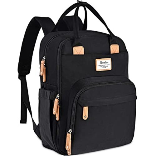 Diaper Bag Backpack, RUVALINO Multifunction Travel Back Pack Maternity Baby Changing Bags, Large Capacity, Waterproof and Stylish, Black