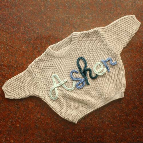 Name Sweater Baby Boy, Custom Baby Name Sweater, Toddler Sweater with Name, Embroidered Newborn Sweater, Personalized Christmas Baby Gift