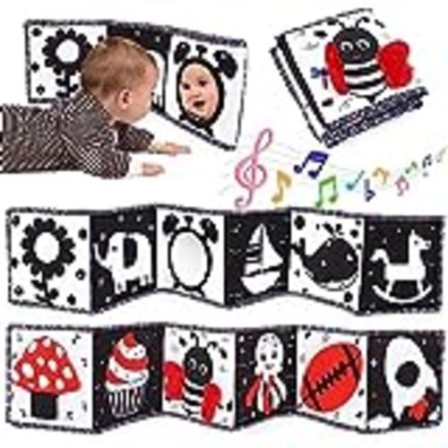 Amazon.com : URMYWO Black and White Baby Toys, High Contrast Newborn Toys 0-3 Months Brain Development, Tummy Time Toys, Soft Baby Book, Infant Sensory Toys 0-6-12 Months Visual Stimulation Montessori Toy Gift : Toys & Games