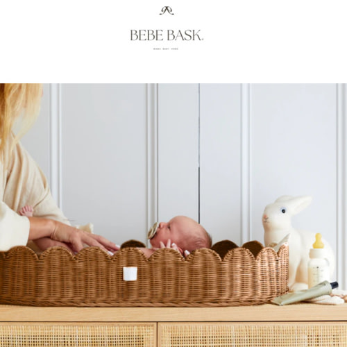 Baby Changing Basket "FLORENCE" Handmade & Natural Changing Pad-By BEBE BASK® – BEBE BASK
