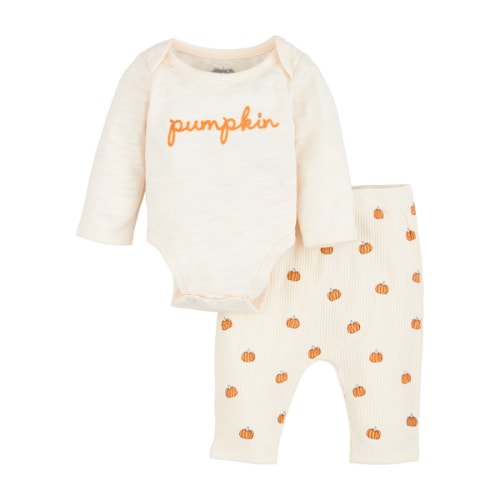 Pumpkin Truck Baby Bodysuit Set
