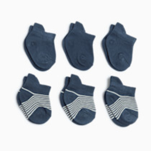 Tiny Kind Bamboo Viscose 6-Pack Socks - Indigo, 3-6 M