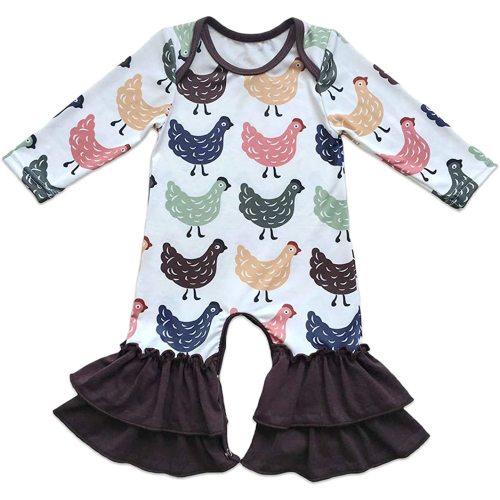 Icing Ruffle Jumpsuit Pants for Toddler Baby Girls Long Sleeve Romper Outfit