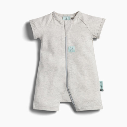 ergoPouch Short Sleeve Romper 0.2 TOG - Grey Marle, 0-3 Months