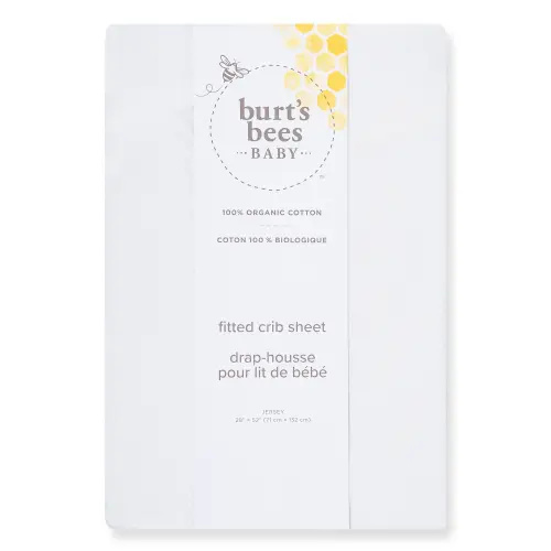 Solid Organic Cotton BEESNUG® Fitted Crib Sheet - Cloud