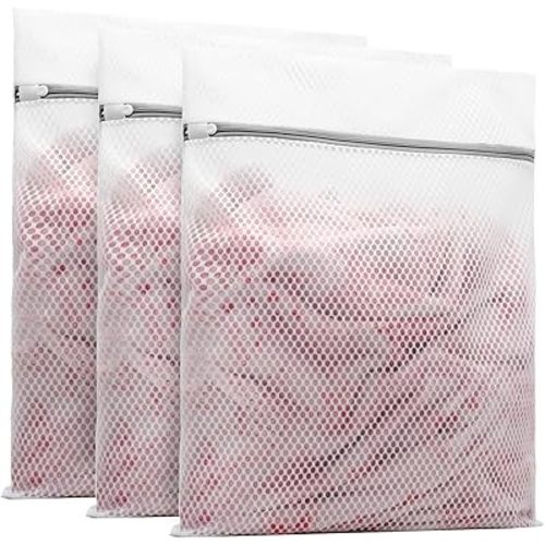 3Pcs Durable Honeycomb Mesh Laundry Bags for Delicates 16 x 20 Inches (3 Large)