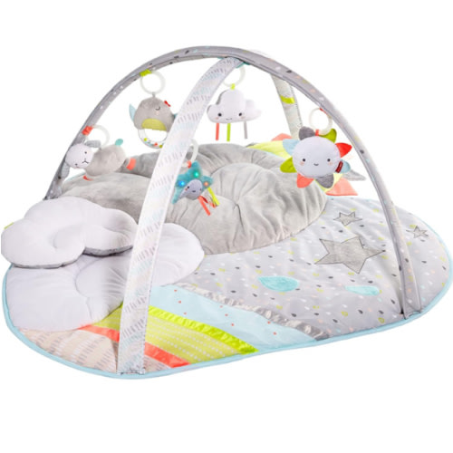 Skip Hop Tummy Time Mat, 3-in-1 Activity Baby Play Gym, Age 0+, Silver Lining Cloud, Grey