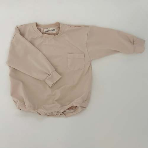 Harley Pocket Romper in Beige