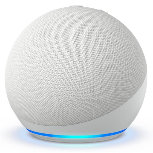 Amazon Echo Dot (newest model), With bigger vibrant sound, helpful routines and Alexa, Glacier White