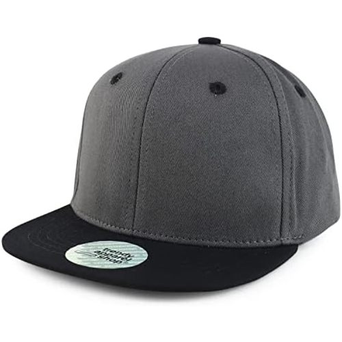 Trendy Apparel Shop Infant Plain Structured Soft Brushed Cotton Flatbill Snapback Baseball Cap