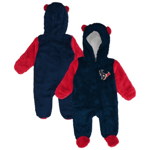 Newborn & Infant Houston Texans Outerstuff Navy Stay Napping Fleece Bunting Full-Zip Sleeper