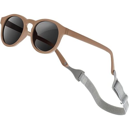 VideMundi Baby Sunglasses with Strap Polarized Flexible UV400 for Infant Toddler Boys Girls Age 0-24 Months