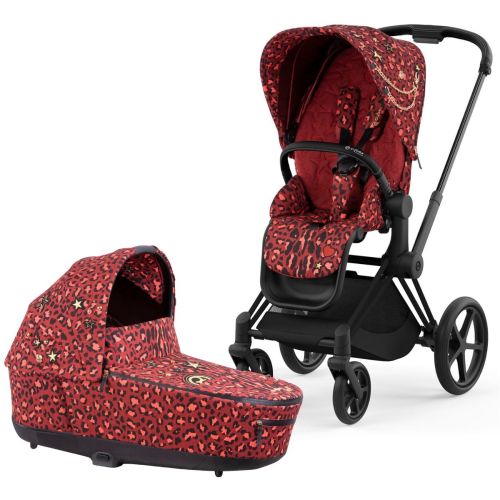 Cybex Priam 4 Complete Stroller with Lux Bassinet Bundle - Rockstar by Alec Voelkel