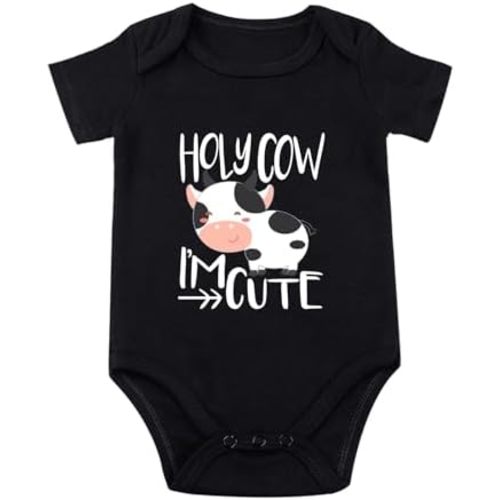 Holy Cow I'm Cute Baby Bodysuit Holy Cow Baby Bodysuit Cute Baby Bodysuit Cow Romper Baby Unisex Clothes
