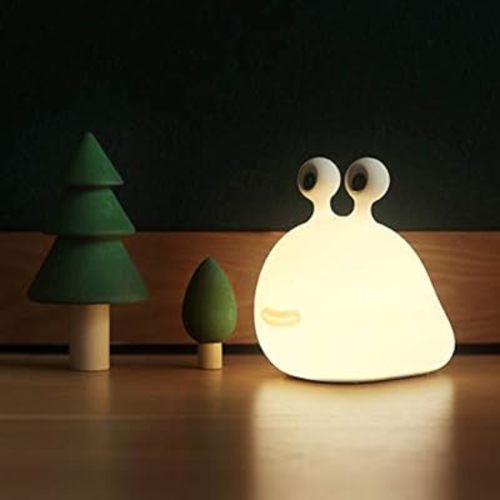 Slug Night Light,USB Rechargeable Adjustable Brightness Auto-Off Setting,Night Light for Bedroom Classroom Decor, Silicone Lamp