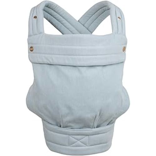 Mabē Monarch Ergonomic Baby Carrier – Premium Cotton Soft Structured Newborn to Toddler Carrier with Hip-Healthy Design, 3 Carry Positions (7-35lbs), Lightweight & Breathable - Dream wash Denim