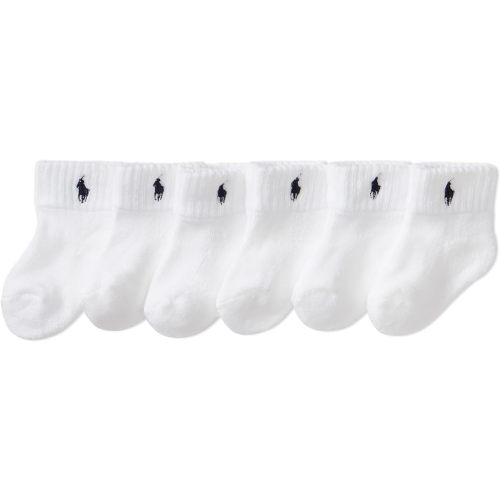 Polo Ralph Lauren Baby Classic Sport Ankle Socks-6 Pair Pack-Soft Stretchy Yarn & Stay Up Top