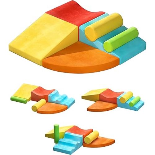 Soft Climbing Toys for Toddlers, 6-Piece Foam Climbing Block Set, Colorful Play Gym for Child Development, Enhances Motor Skills & Color Coordination, Safe Indoor Fun