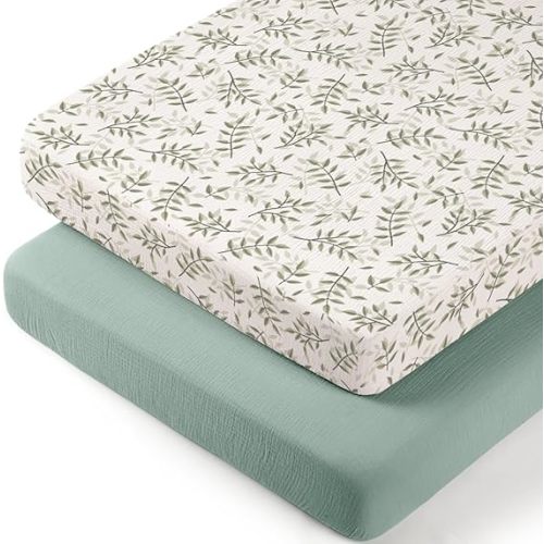 lulumoon Muslin Bassinet Sheets Baby: Cotton Bassinet Sheets Fitted for Boys and Girls - for Oval Rectangle or Hourglass Mattress