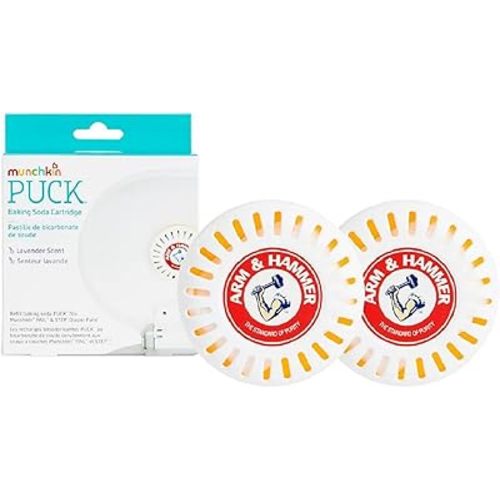 Odor Eliminator Cartridges, 2 Pack, Lavender Scent, Baking Soda Puck, Diaper Pail Deodorizer