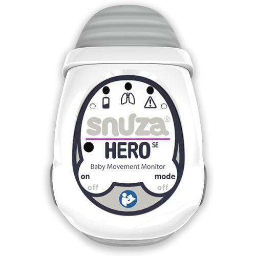 Snuza Hero Baby Monitor: Alerts When No Movement Detected, Gentle Vibration Pre-Alerts, Attaches to Nappy, No WiFi/Bluetooth, Medical Grade Material. Safer Sleep for Babies, Better Sleep for Parents.