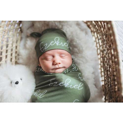 Custom Swaddle, Knot Hat, Gown