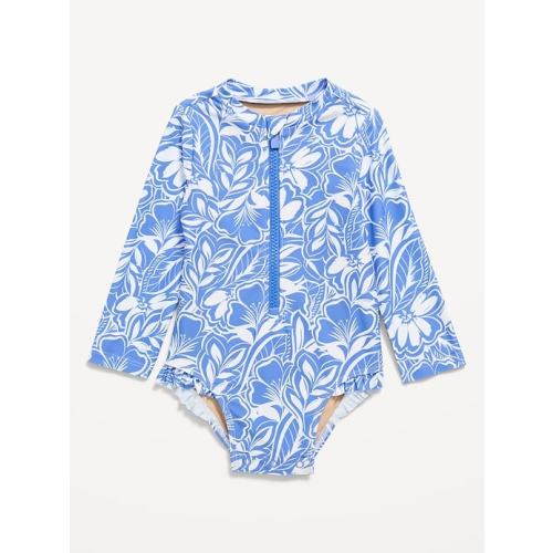 Printed Zip-Front Rashguard One-Piece Swimsuit for Baby