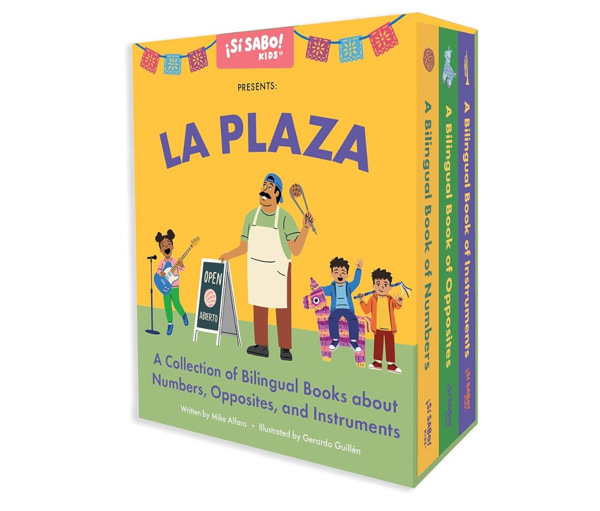 La Plaza: A 3-Book Box Set for Learning Spanish and English Words for Numbers, Opposites, and Musical Instruments (Si Sabo Kids)