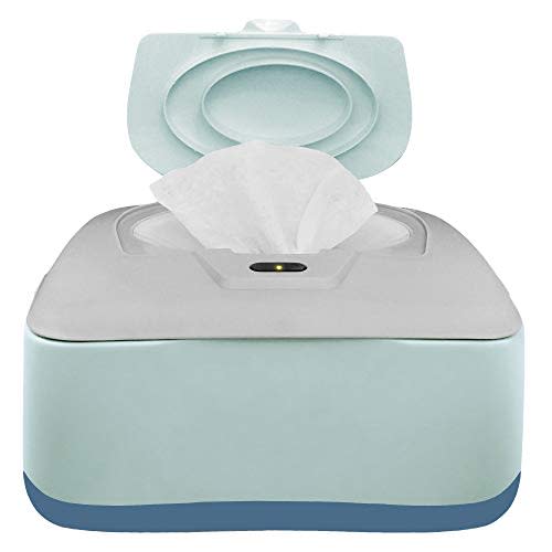 GOGO pure Baby Wet Wipe Warmer and Wet Wipe Dispenser, Holder and Case - with Easy Press On/Off Switch, Great Baby Gift (Blue/Grey) - Only At Amazon