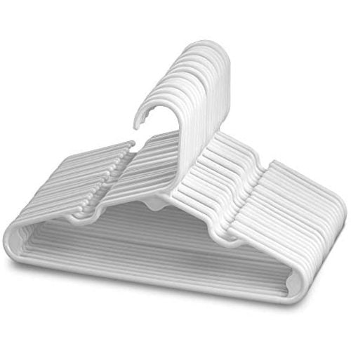 Sharpty Kids Hangers Plastic, Children's Hangers Ideal for Everyday Standard Use, Baby Hangers Kids (White, 20 Pack)