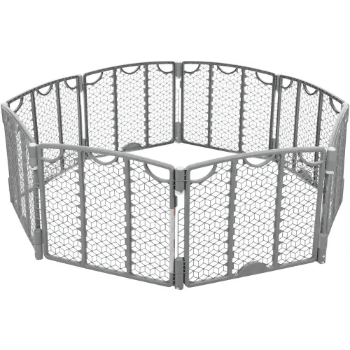 Evenflo Versatile Play Space Adjustable Play Area, Plastic, 8-Panel (Cool Gray)