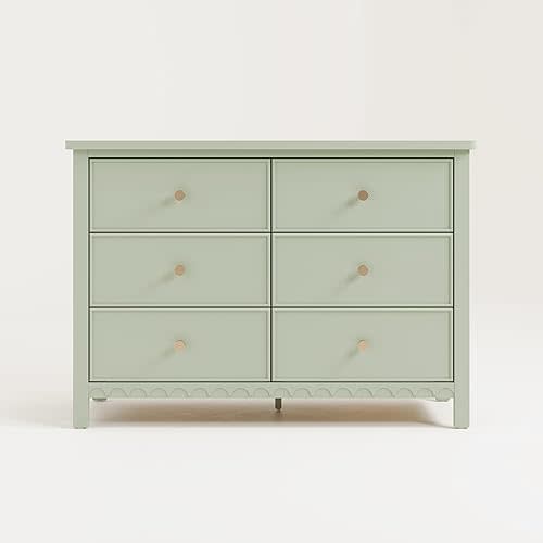 Graco Sasha 6-Drawer Dresser (Sage) – GREENGUARD Gold Certified, Dresser for Nursery Bedroom with Spacious Storage, Interlocking Drawer System, Easy Assembly with Pre-Installed Tracks