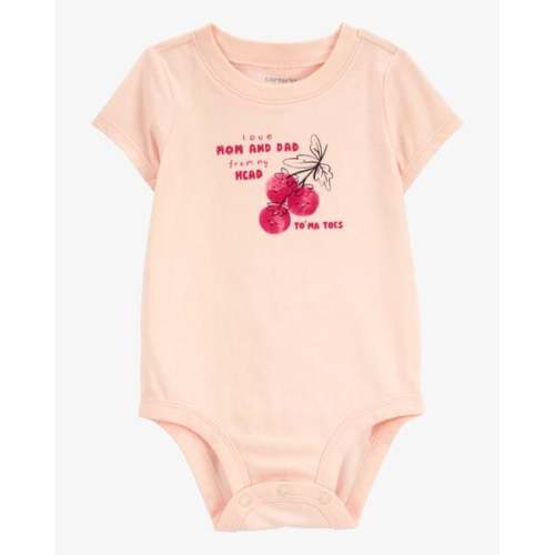 Baby Mom And Dad Tomatoes Short-Sleeve Bodysuit - Pink - Carter's | Carter's