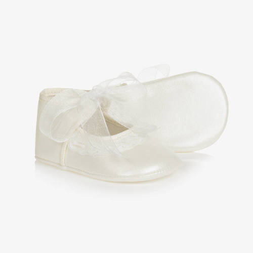 Beatrice & George - Baby Girls Ivory Pre-Walker Shoes | Childrensalon