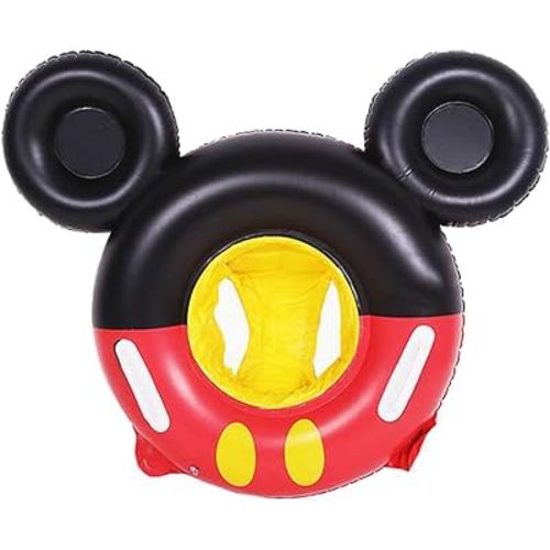 Swimming Float Black Mouse Cartoon Kids Baby Swimming Ring Inflatable Pool Floating Round Pool Children Toy Float Thick