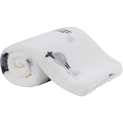 Sherpa Fleece Baby Blanket Animal Pattern–Ultra Soft Cozy Fluffy Plush Receiving Blanket for Newborn Infant Toddler, Thick Warm Crib Stroller Blanket for Boys Girls 30"x40" White Sheep