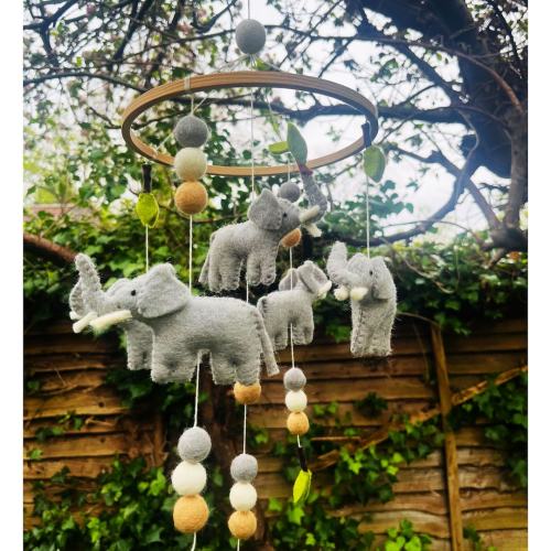 Felt Elephant Mobile