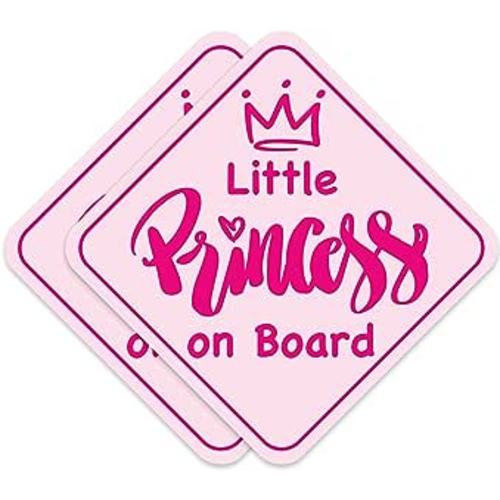 Amazon.com - Stickios Baby On Board - Princess On Board Sticker for Cars - Baby On Board Sticker for Cars - Removable Baby On Board Signs - No Magnets, Suction Cups or Paint Damage - Cute Pink Little Princess On Board Stickers for Girls (2-Pack)