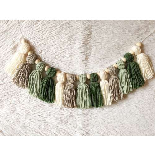 Forest Nursery Tassel Garland/Gender Neutral Nursery Decor/Wilderness Garland/Forest Baby Shower Decor