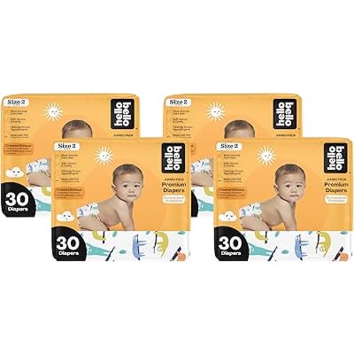 Hello Bello Premium Baby Diapers Size 2, 120 Count of Disposable, Extra-Absorbent, Hypoallergenic Diapers with Snug and Comfort Fit, Sleepy Sloth