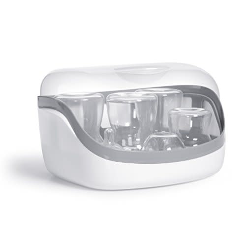 Microwave Steam Sterilizer - eliminates 99.9% of Harmful Bacteria Quickly and Naturally with The Power of steam, White/Grey