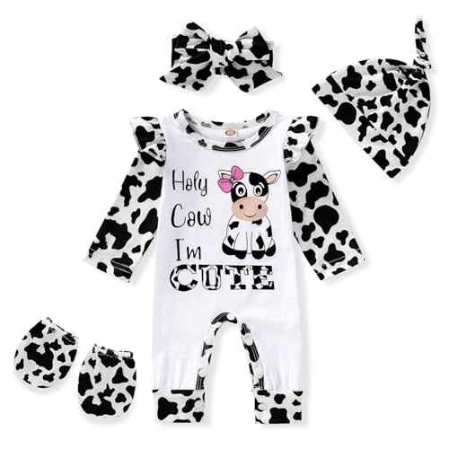 GRNSHTS Newborn Baby Girl Romper Infant Letter Print Jumpsuit Floral Bodysuit+Hat+Headband+Gloves Coming Home Clothes Outfits