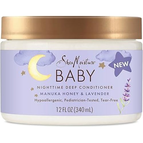 SheaMoisture Baby Deep Conditioner Manuka Honey & Lavender for Delicate Hair and Skin Nighttime Skin and Hair Care Regimen 12 oz